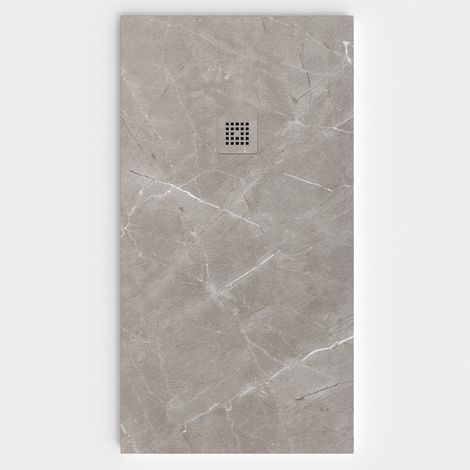 VAROBATH - Receveur de douche 3D 100x140 - Modèle GRIGIO effet marbre (1/5)