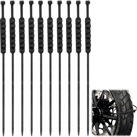 10 Stück wiederverwendbare, verstellbare Reifen-Schneeketten für Fahrräder und Winterfahrzeuge (schwarz) (1/5)