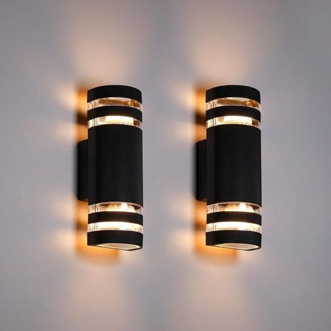 1 Stück Außenwandleuchte, halbzylindrische Wandleuchte mit nach oben und unten gerichtetem Licht, moderne Aluminium-Außenwandleuchte (1/4)