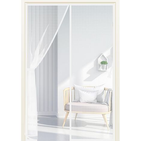 Moustiquaire magnétique pour porte, rideau anti-moustiques avec aimants puissants et cadre complet à bandes auto-agrippantes, jusqu'à 90 cm x 210 cm (1/5)