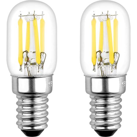 Ampoule LED E14 12V - Lot de 2 - Verre T22 - 3W Blanc Chaud - Portail Caravane Frigo - 22x58mm (1/5)