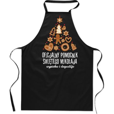 KÜCHENSCHÜRZE MIT SANTA'S HELPER-Aufdruck zum Plätzchenbacken (1/4)