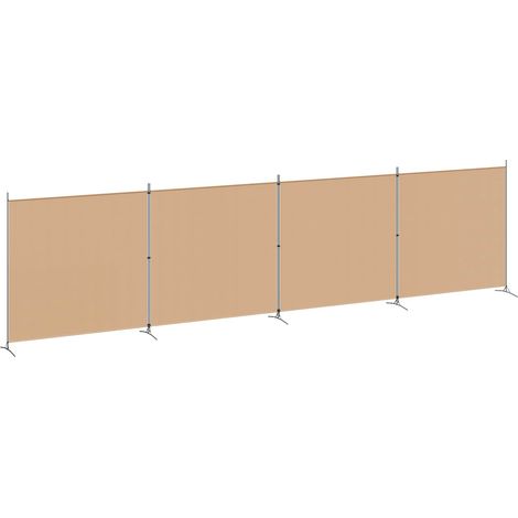 Separador de habitación de 4 paneles Beige 698 x 180 cm Tela vidaXL