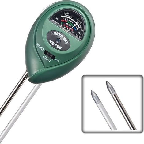 3-in-1 Soil Moisture Meter with Humidity, Soil Moisture Meter, Light and PH Function Test for pH Acidity, Moisture and Sun Testing for Gardening, Agriculture (1/4)