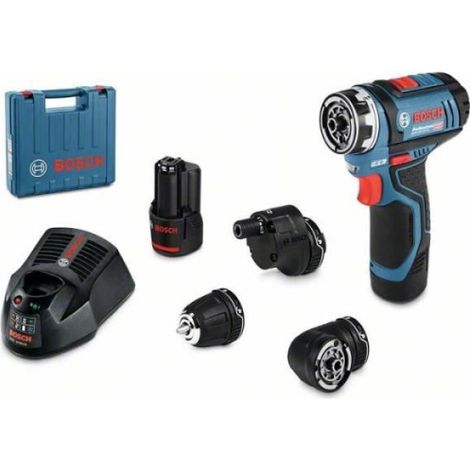 Bosch – Perceuse-visseuse sans fil 12V avec 2 batteries 2.0Ah – Chargeur GAL 1230 – Profondeur de perçage 10mm – Pour bois dur (1/3)