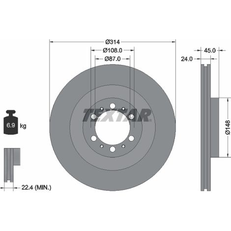 Lot de 2 Disques de frein Textar 92144803 MITSUBISHI MB699716
