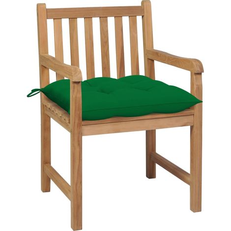 Maison Exclusive - Gartenstühle 2 Stk. mit Grünen Kissen Massivho