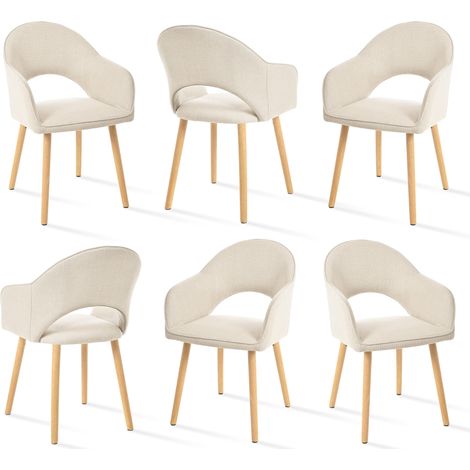 Goeurvant Chaises de salle à manger confortables avec dossier en forme de croissant et accoudoirs ergonomiques, L'alliance parfaite de soutien et de style - Lot de 6 - Anthracite