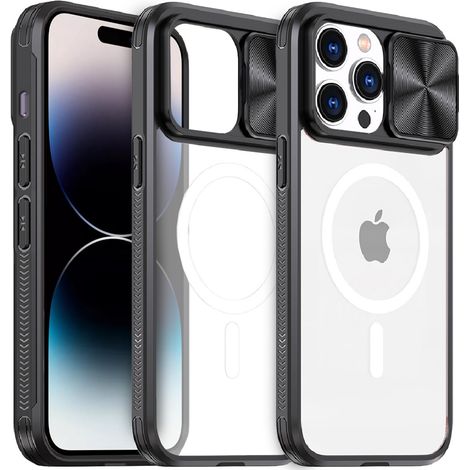 Custodia per iPhone 14 Pro Max, con cursore per fotocamera e MagSafe, nera (1/5)
