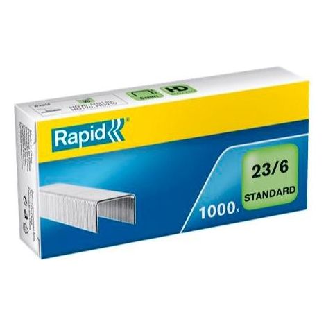 Rapidagrafes standard 23/6 galvanisées -boîte de 1000-.