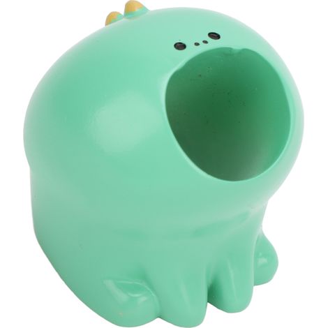 Organisateur de stylos en résine, motif animaux mignons, support de rangement pour stylos de bureau, vert (1/5)