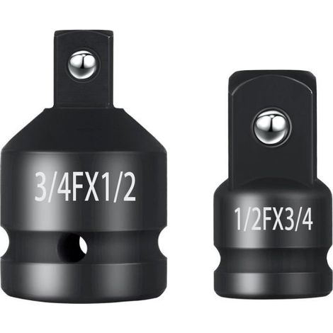 2 Pièces Adaptateur de douille, Acier Cr-Mo, Réducteur 3/4 vers 1/2 et 1/2 vers 3/4, Pour clé dynamométrique et perceuse (1/5)
