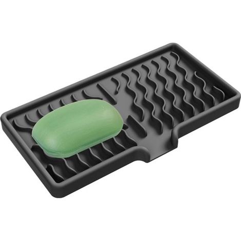 Jabonera,Jabonera de silicona con drenaje,Soporte de secado rápido Accesorios de cocina para hotel,viajes Cuidado del champú (1/5)