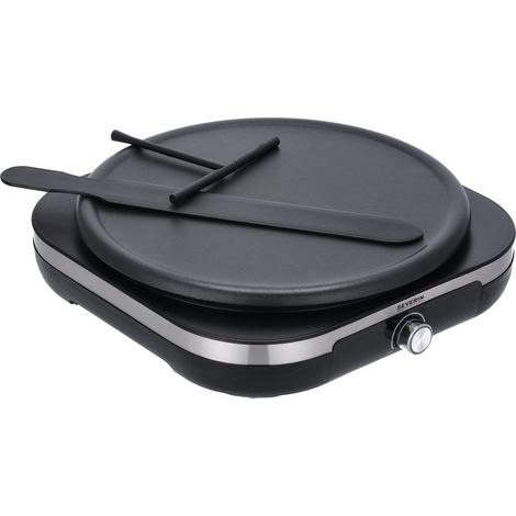 Severin cm 2199 crepiera elettrica xxl, crepes maker con temperatura regolabile, piastra antiaderente removibile e spatola giracrepes inclusa, utile anche come piastra per pancake (1/5)