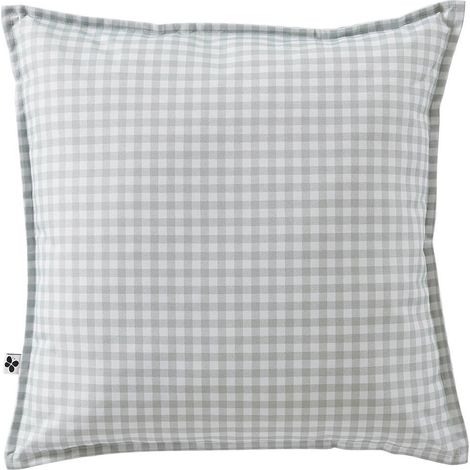 ABELIA - Coussin 60x60 Déhoussable Tissu Déperlant Motif Vichy (1/4)
