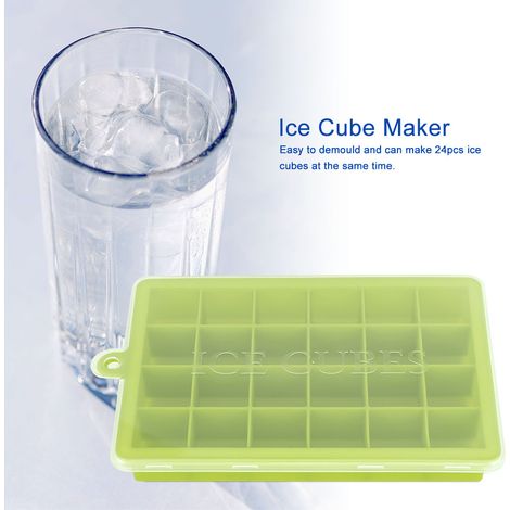 Moule à glaçons carré à 24 cavités, moule à pudding en silicone pour bricolage, outil de cuisine (vert) (1/5)