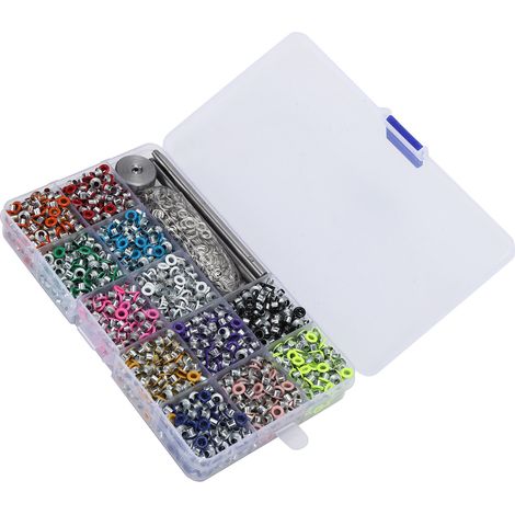 Rivet Creux Métallique Coloré pour Vêtements - Kit de Fixation avec Perforateur (1/5)