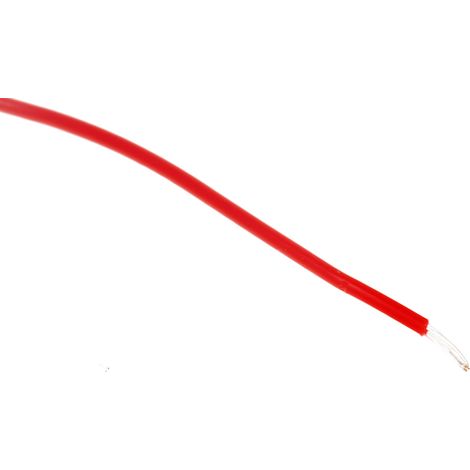 Fil de câblage à gaine PTFE RS PRO, 0,08 mm², 28 AWG, 200°C max, PTFE Rouge, 100m ( Prix pour Bobine de 100 Mètres ) (1/2)
