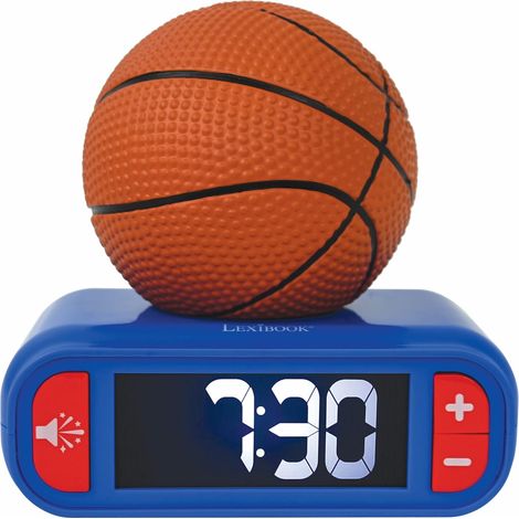 1 Réveil Veilleuse Ballon De Basket, Écran LCD Rétro-éclairé, 6 Sonneries, Fonction Snooze, Pour Enfant (1/5)