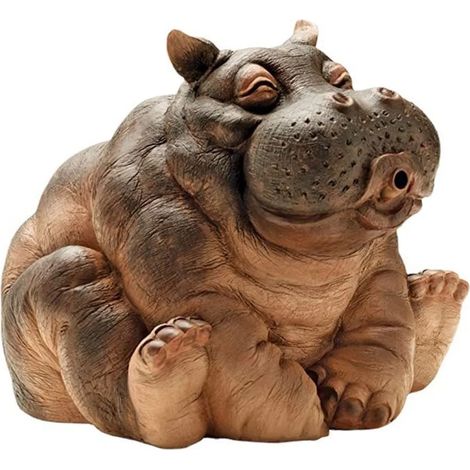 Statue d'hippopotame cracheur de bassin (14 x 13 x 12 cm) - Décoration pour jardin ou terrasse - Arroseur animal pour bassin (1/5)
