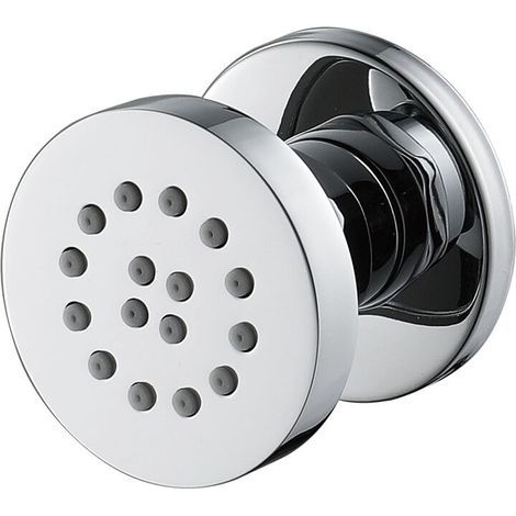 Adjustable Chrome Side Jets, Brass Body Jets, Round Nozzle Spray, Wall-Mounted Massage Shower Jets for Bathroom Accessories, 50x50mm, 1 Piece (1/5)