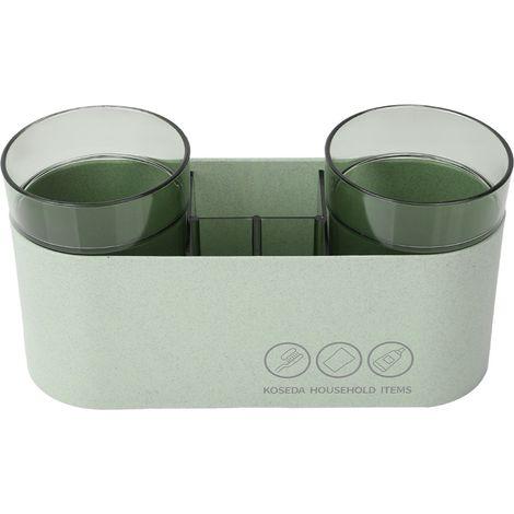 1 Support brosse à dents, porte-dentifrice, design creux, rangement tasse, accessoire salle de bain (1/5)