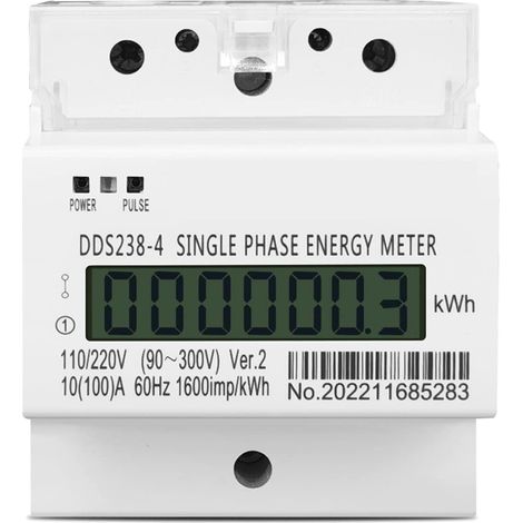 Moniteur d'énergie Domestique Intelligent 100A 90-300V 60HZ Monophasé Trois Fils Din Rail KWH Watt Heure Din-Rail Compteur D'énergie LCD Moniteur d'électricité en Temps réel (1/5)