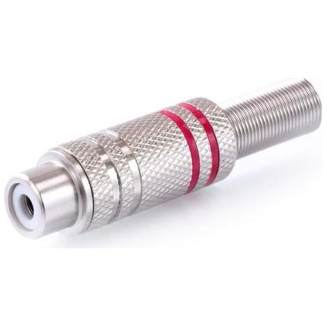Conector RCA Hembra Niquelado Señalizacion ROJO