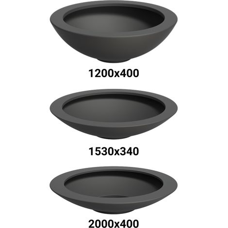 Adezz Ceder Pflanzgefäß Fiberglas Pflanzkübel Blumenkübel Blumentopf schwarz
