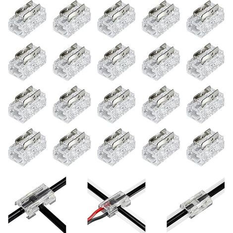 8MM 8 en 1 Connecteurs LED Soudeurs, 20 Pièces Universal pour bande LED COB, 8 types L T Installation rapide, Accessoires Eclairage bande LED Décoration intérieure (1/5)