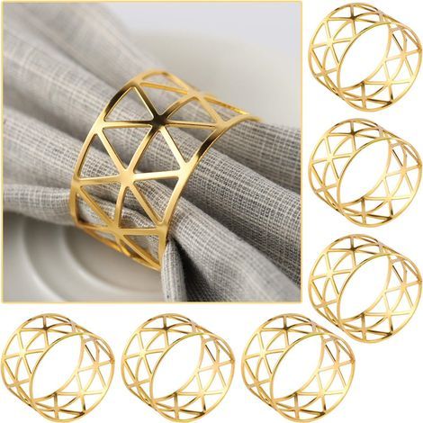 Lot de 10 pinces à serviettes en métal doré, clips pour papier et serviettes, usage hôtel (1/5)