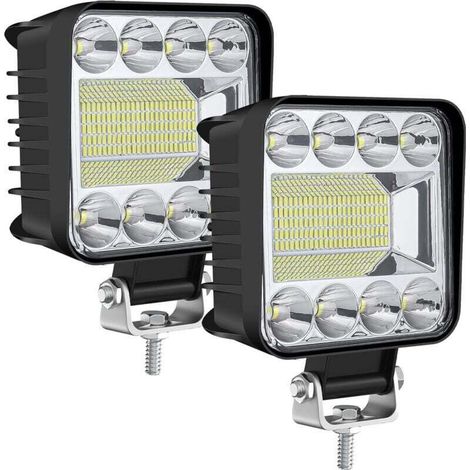 Stück 12 V 132 W 4 Zoll LED-Arbeitsleuchte, Außenstrahler, IP67 wasserdichtes LED-Flutlicht für Auto, LKW, Traktor, SUV, Boot – Spot-Flut-LED-Nebelscheinwerfer (1/4)