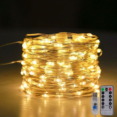 Lampe féérique LED (5 m, 50 LED à lumière chaude) avec prise USB et télécommande (1/5)