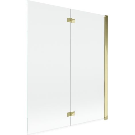 Paroi de douche Mexen Mist 2 volets droite 140 x 150 cm, transparent, doré - 8A9-140-002-50-00-P (1/5)