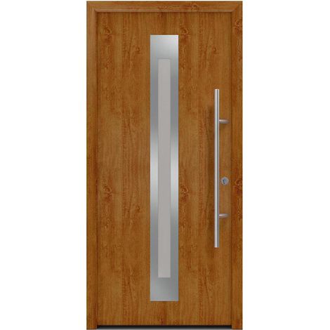 Hörmann Ecostar Haustür "ISOPRO Secur IPS 770S", golden oak, 110 x 210 cm (B x H), DIN Rechts