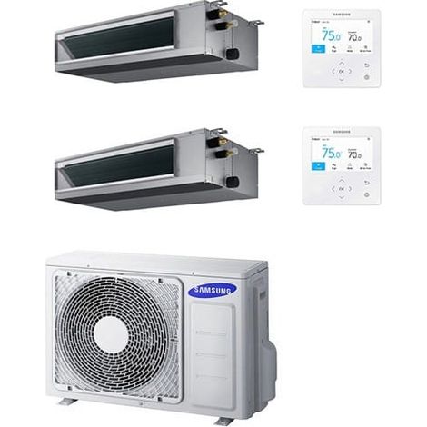 Climatizzatore Condizionatore Samsung Canalizzabile a bassa prevalenza Dual split Inverter R32 9000 + 12000 BTU AJ040TXJ2KG/EU Classe A+++/A++ Con Comando a Filo MWR-WG01KN