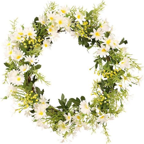 Guirlande décorative de marguerites à suspendre au mur ou à la porte d'entrée, fleurs artificielles blanches (1/5)