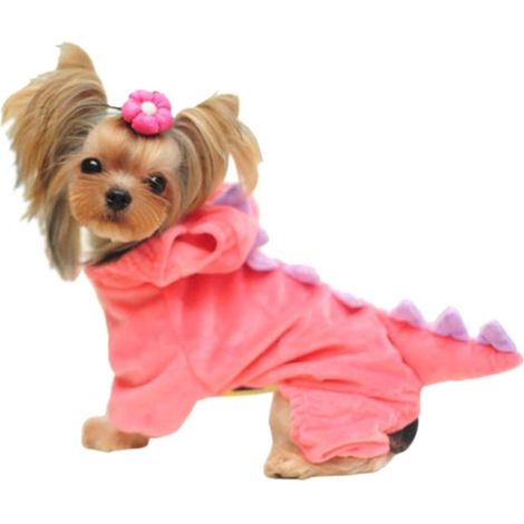 Sweat à capuche dinosaure pour animaux de compagnie (rose, S)-Fei Yu