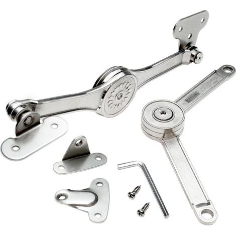 Bardusch - 2 Pcs Support Charnières pour Placards, Charniere Relevable, Charnière de Support de Couvercles à 75/90/110 Degrés, Stay Charnières de Armoire Meuble Porte Ascenseur