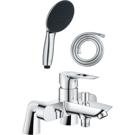 Pack mitigeur bain douche mécanique GROHE Start Loop + douchette ronde  2 jets + flexible