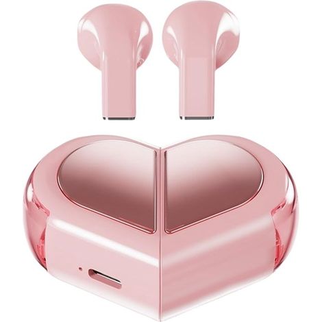 Mini cuffie wireless a forma di cuore (8,3 x 4,5 x 3,2 cm), resistenti al sudore, ideali per lo sport, come jogging, camminata e guida. (1/5)