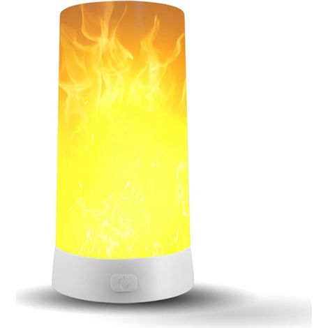 Lampe à effet flamme LED avec télécommande, rechargeable par USB