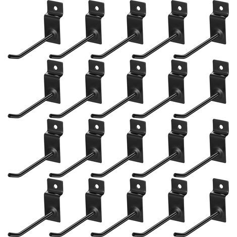 20 Pcs Crochet pour Panneau Perforé Mural, 10cm Crochets pour Panneaux Perforés, Crochet Panneau Perforé Porte Mural, Crochets Muraux pour Garages, Remises à Outils, Ateliers (1/5)