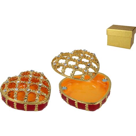 Durchbrochene Metalldose, Herz, Schmuckkästchen, dekorative Schachtel, Geschenk (1/5)