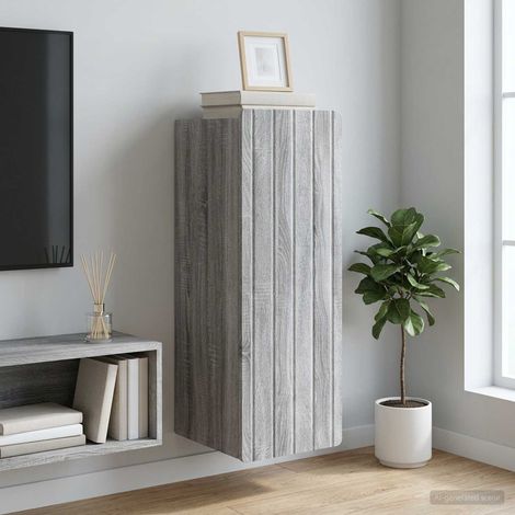 vidaXL Mobiletto a muro Sonoma grigio 33 x 34,5 x 94 cm (1/5)