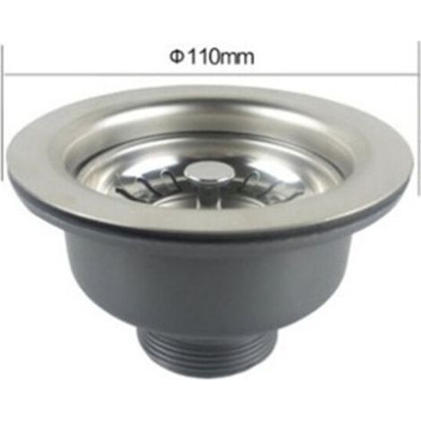 Bonde d’évier en acier inoxydable 304 – Panier de vidange universel – Diamètre 110 mm – Compatible éviers standard 1 1/2 pouce (1/5)