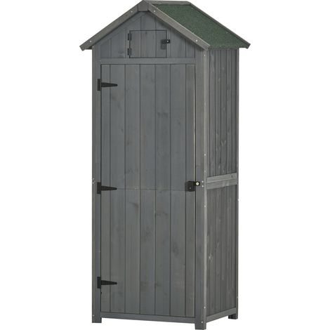 Armoire de jardin 2 portes ALICIA grise et verte (1/5)