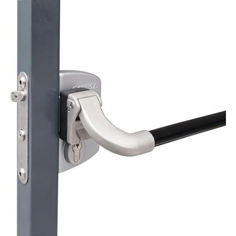 Serrure anti-panique argent 4 trous Mont.p.40-60mm Profile LOCINOX