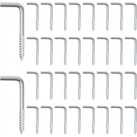 100 Boulons Crochet L 2.5x13x25mm, Vis angle droit fente droite (1/5)