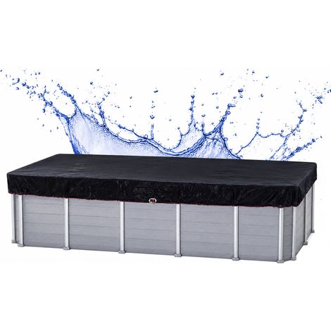Solar Poolabdeckung Eckig 480 x 280 cm, Schwarz, 200 g/m² PE (1/5)